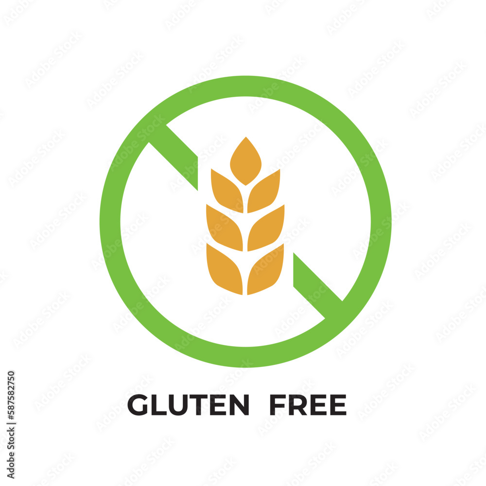 Gluten-free, wheat free icon: food, ingredients and allergens concept Gluten-free, wheat free icon: food, ingredients and allergens concept