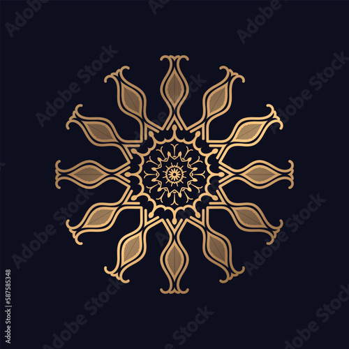 Ethnic golden background Design template