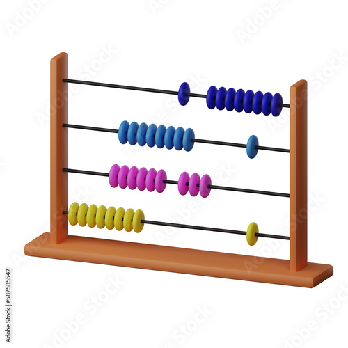 Abacus 3D Icon Illustration