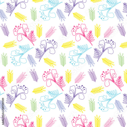seamless pattern with colorful flowers