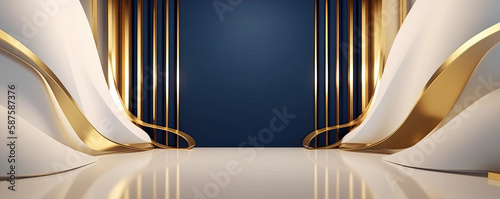 Luxury blue navy and gold A...