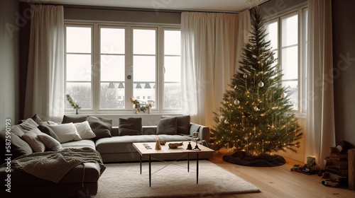 modern living room with Christmas tree © rodrigo