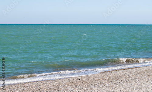 Fototapeta Naklejka Na Ścianę i Meble -  Waves on the seashore, nature.