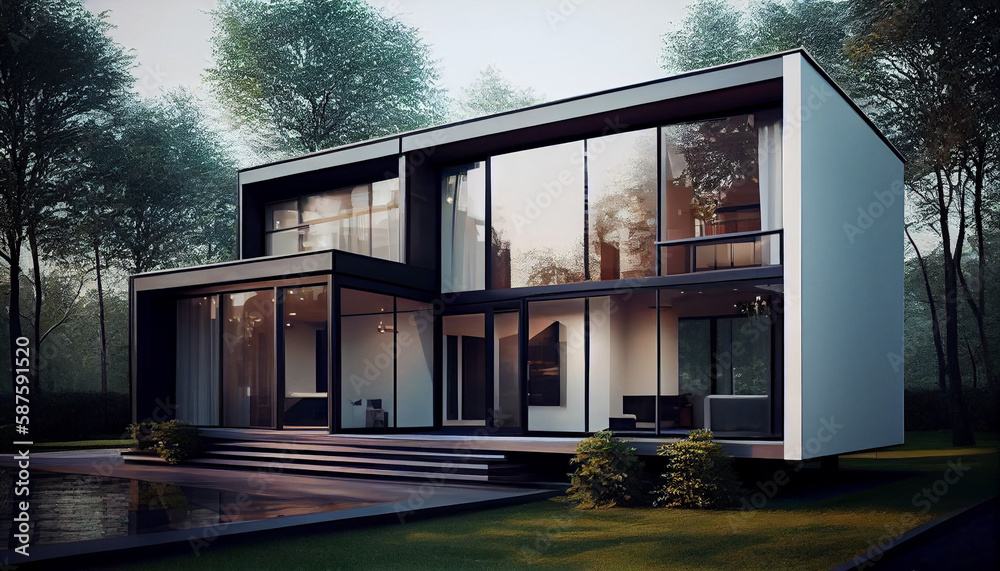 Stunning small modern villa surrounded by nature Stunning small modern villa surrounded by nature