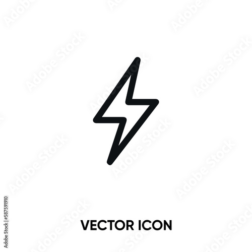 Lightning vector icon. Modern, simple flat vector illustration for website or mobile app.Energy, 
electric power or thunder symbol, logo illustration. Pixel perfect vector graphics