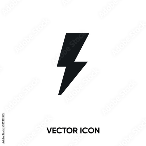 Lightning vector icon. Modern, simple flat vector illustration for website or mobile app.Energy, 
electric power or thunder symbol, logo illustration. Pixel perfect vector graphics