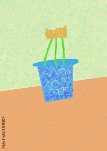 Still life iPad illustrations including flowers. digital drawing