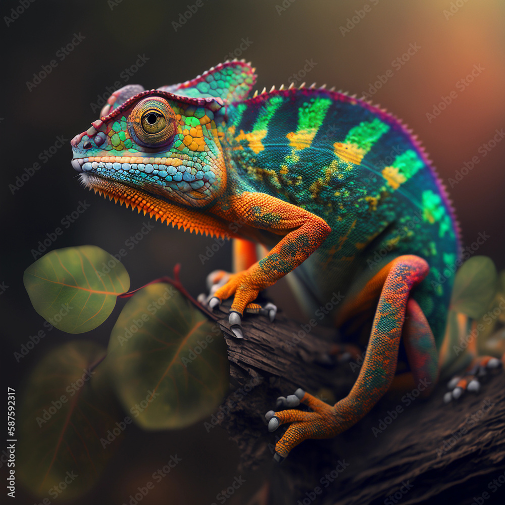 Obraz premium chameleon on a branch