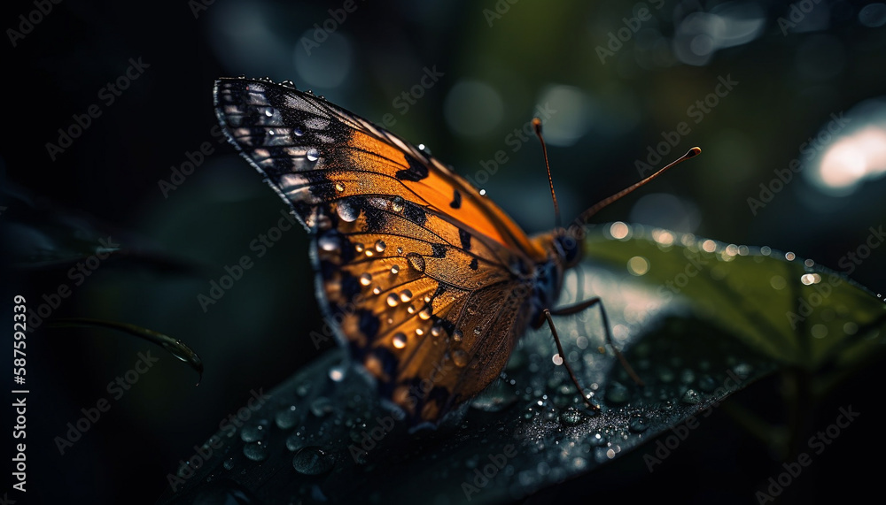 Multi colored butterfly wing fragility and beauty combined generated by AI Multi colored butterfly wing fragility and beauty combined generated by AI