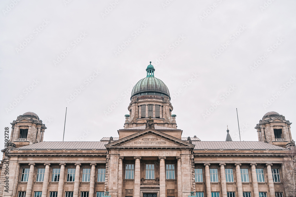 Building of The Hanseatic Higher Regional Court (Hanseatisches Oberlandesgericht ) (HansOLG) of the City of Hamburg, Germany