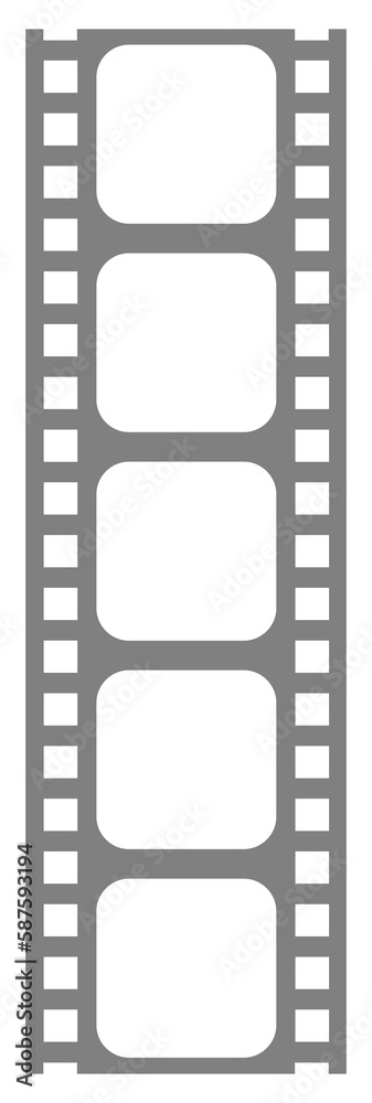 Silhouette of the Filmstrip for Art Illustration, Movie Poster, Apps, Website, Pictogram or Graphic Design Element. Format in PNG