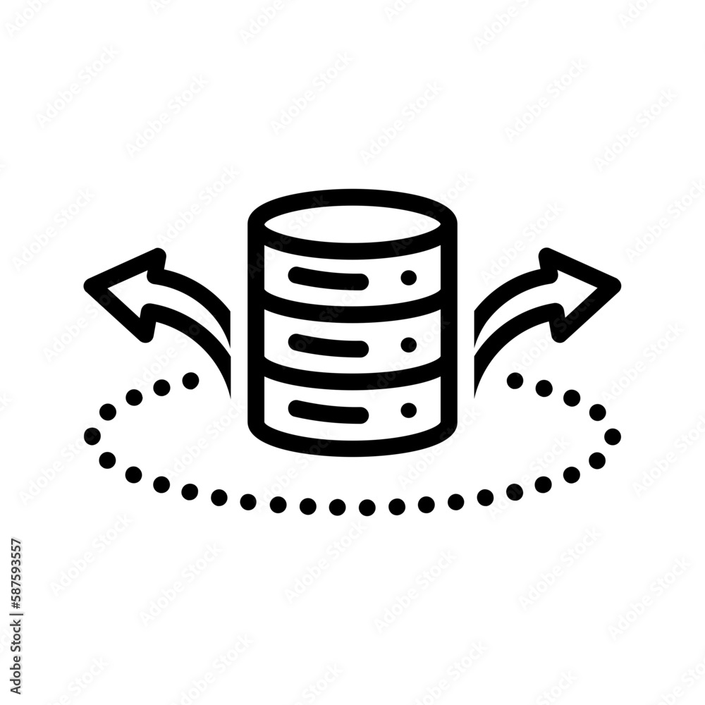 Black line icon for Data export Black line icon for Data export