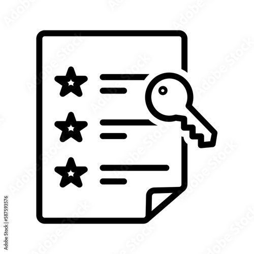 Black line icon for Key benefits
