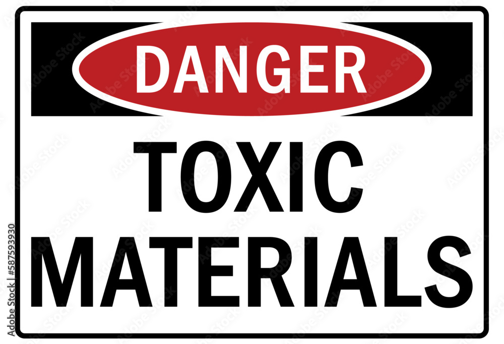 toxic chemical warning sign and labels toxic material