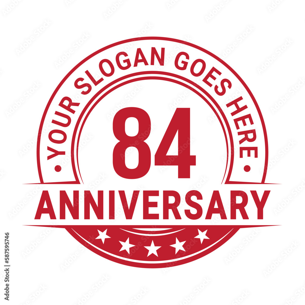 84 years anniversary logo design template. Vector illustration. 84 years anniversary logo design template. Vector illustration.