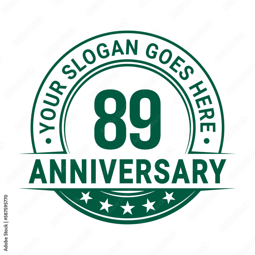89 years anniversary logo design template. Vector illustration. 89 years anniversary logo design template. Vector illustration.