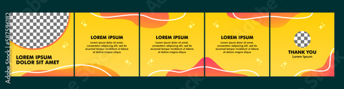 set of carousel or microblog templates for social media posts