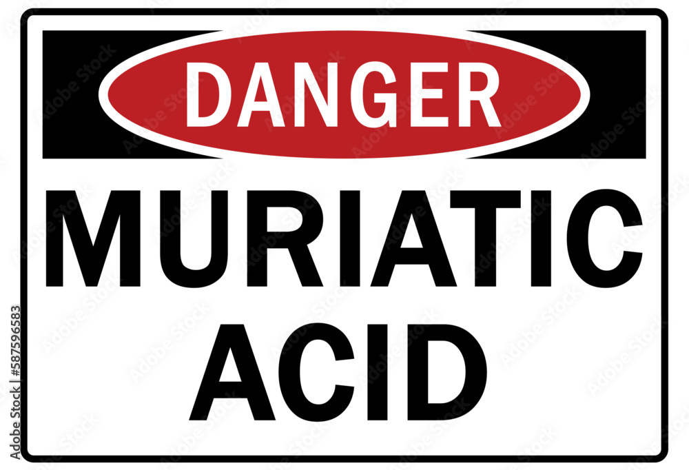 Acid chemical warning sign and labels muriatic acid Acid chemical warning sign and labels muriatic acid