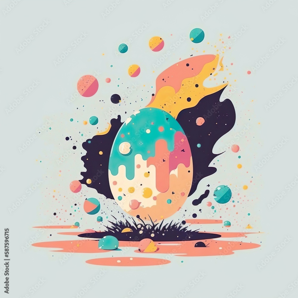 easter egg paint poster minimalist aestethic