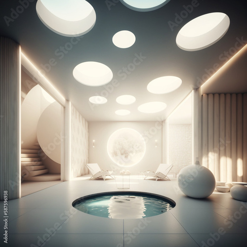 Interior of a modern spa. Generative AI. © DALU11
