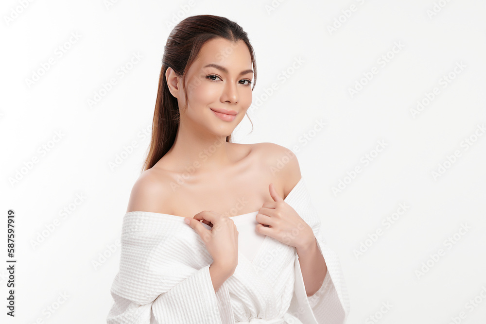 Beautiful young asian woman with clean fresh skin on white background, Face care, Facial treatment, Cosmetology, beauty and spa, Asian women portrait. Beautiful young asian woman with clean fresh skin on white background, Face care, Facial treatment, Cosmetology, beauty and spa, Asian women portrait.