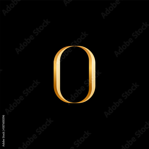 3d Latin letter O serif alphabet, beautiful elegant golden font classic perfect for logotypes, wedding invitations, or fashion or perfume design, vector illustration 10EPS