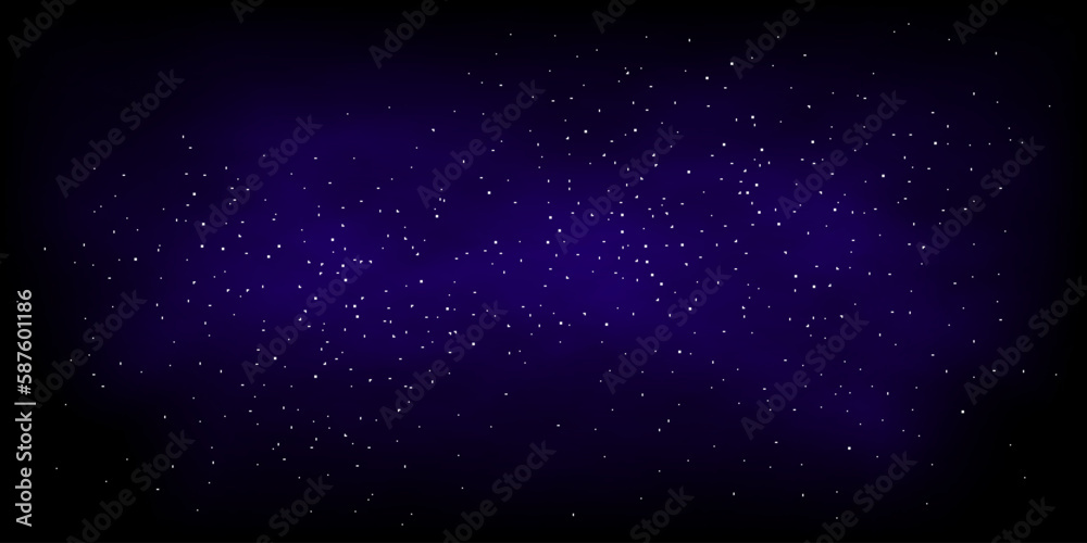 Night blue sky with cloud of stars, pattern of starry dark space, cosmic starfield