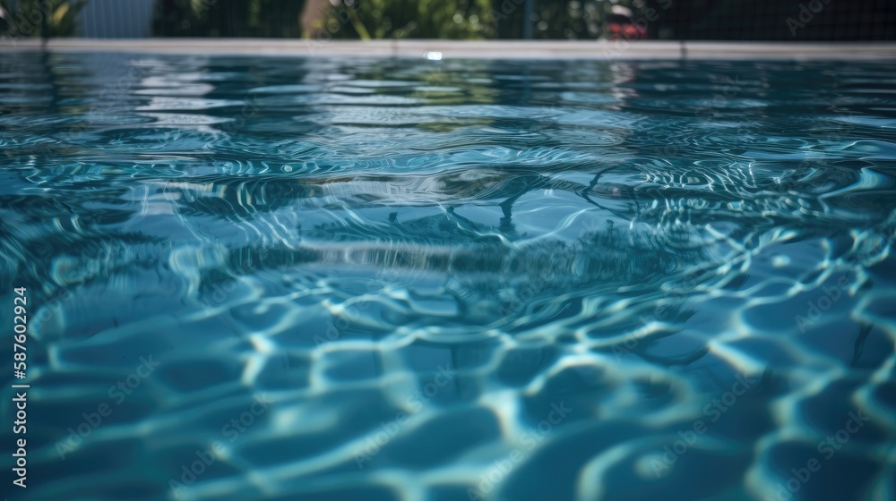 Water in the swimming pool. Generative AI