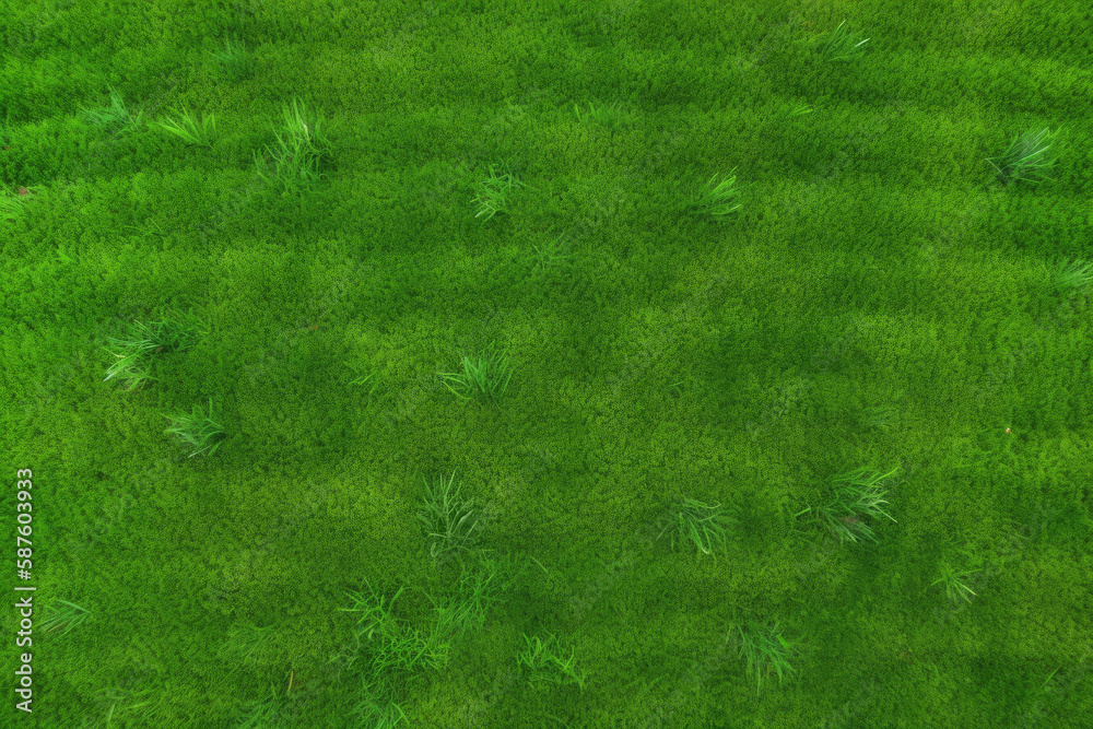 Dense green grass texture, high resolution. Perfect lawn, top view. Natural background of fresh green grass. Easter background concept. Springtime nature pattern. Copy space. Generative AI Dense green grass texture, high resolution. Perfect lawn, top view. Natural background of fresh green grass. Easter background concept. Springtime nature pattern. Copy space. Generative AI