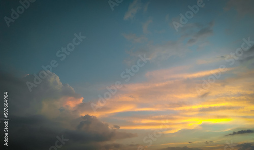 Beautiful sunset scenery view  colorful clouds in sky background  nature photography  natural scenic wallpaper 