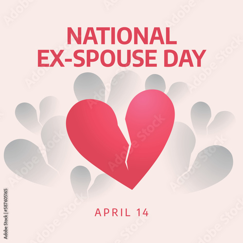 national ex spouse day. national ex-spouse day. vector illustration with broken heart. flat broken heart illustration.