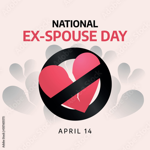 national ex spouse day. national ex-spouse day. vector illustration with broken heart. flat broken heart illustration.