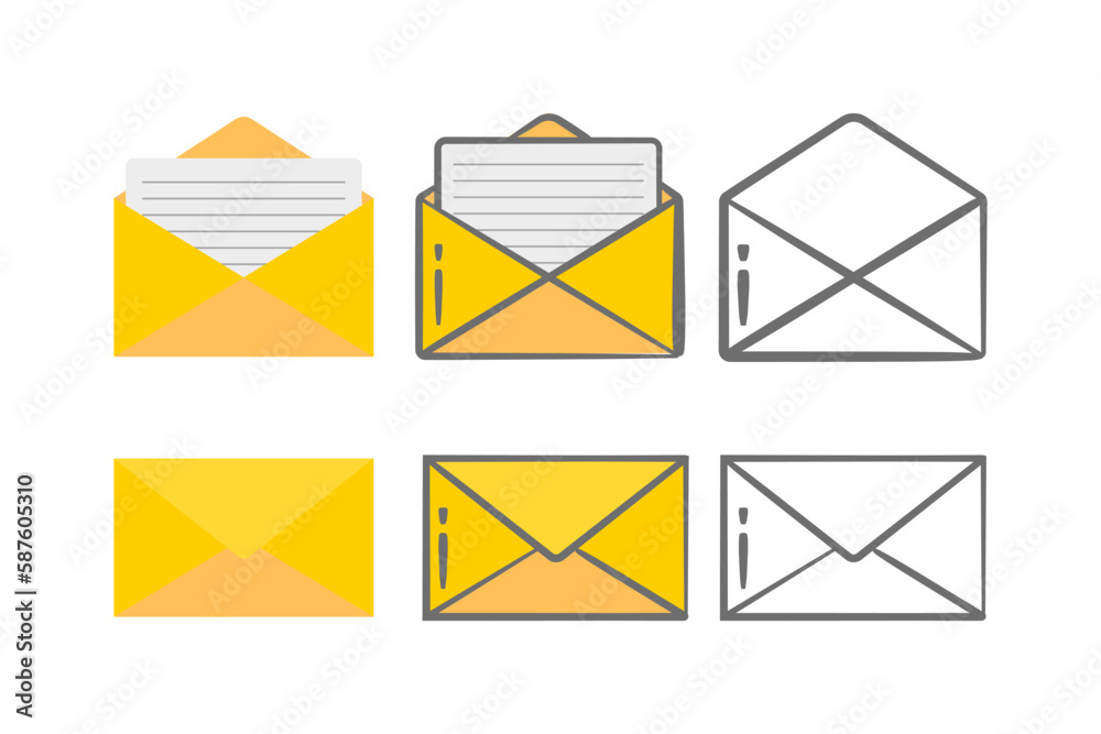 A set of yellow envelopes