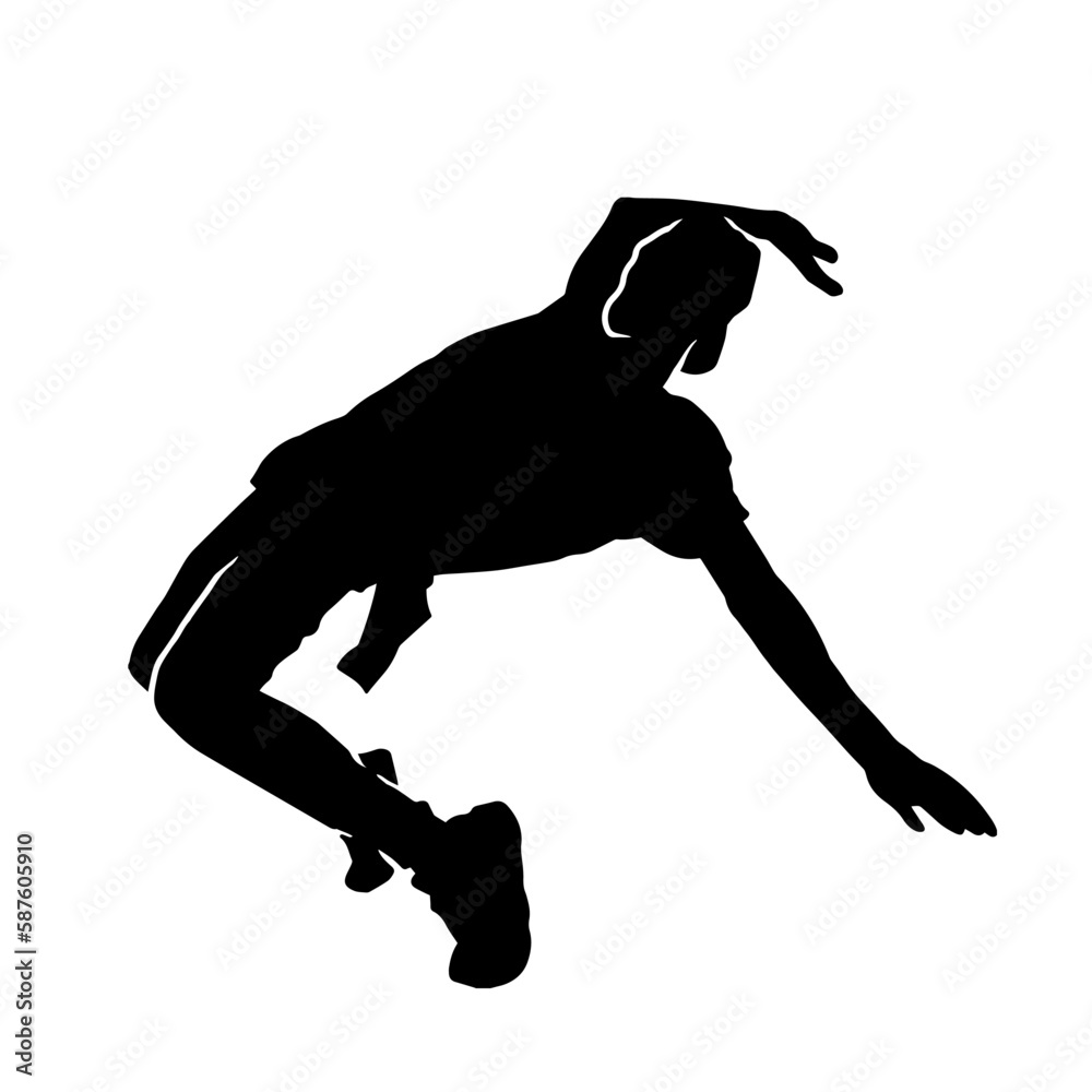 Street dance vector silhouette. Street dance vector silhouette.
