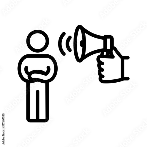 Black line icon for Ignore