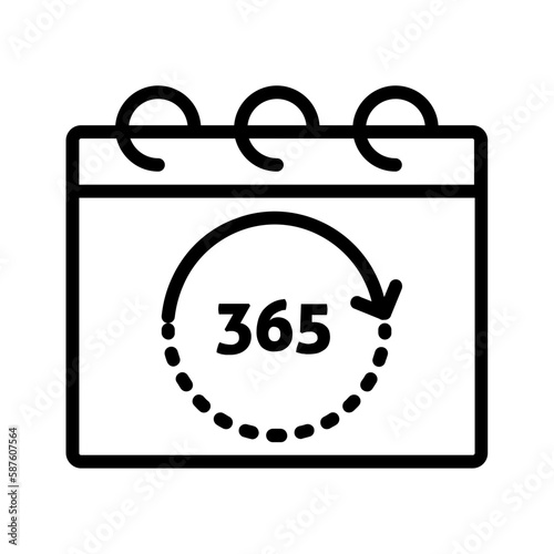 Black line icon for Annually