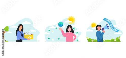 Happy Earth Day Flat Bundle Design