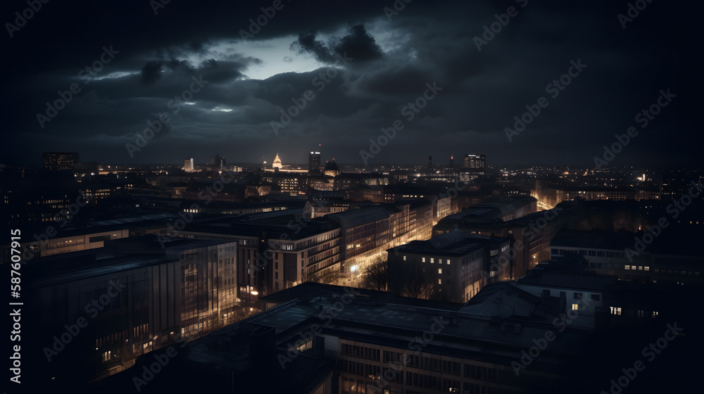 Berlin by night, created with generative AI