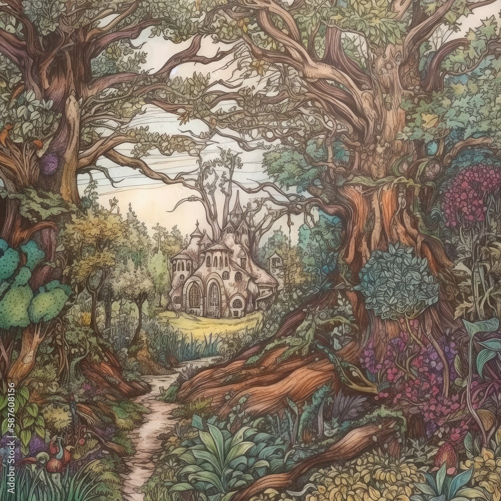 Enchanted forest glade Generative Ai