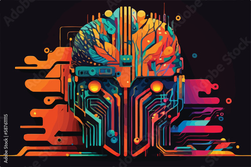 Network or neuronet. AI or Artificial Intelligence concept. Smart robot chatbot. Future technology. Generative AI 