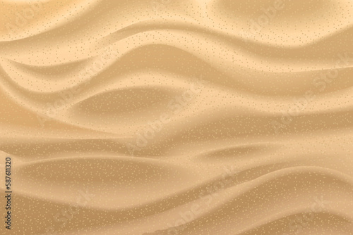 Vector background. Sand texture. Top view. Sandy beach for background. View from above. Realistic. Dune. Desert.