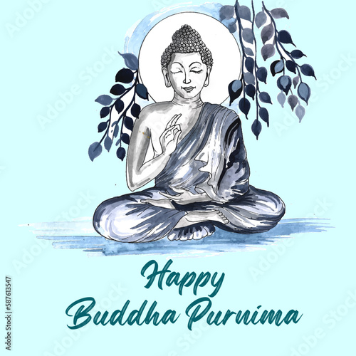 illustration of Buddha Purnima And Vesak