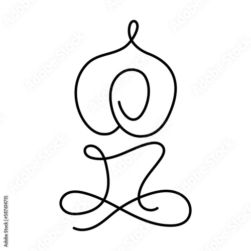 Yoga one line drawing Woman body shape vector logo