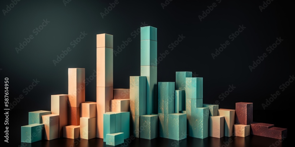 Fototapeta premium A 3D bar graph showing a positive growth trend | generative AI