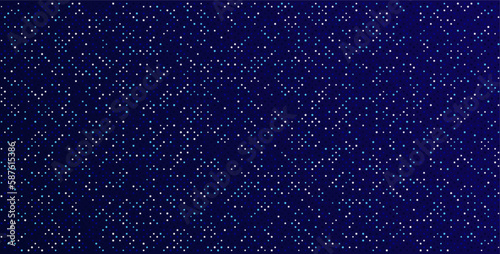 This vector image is a modern illustration of a starry night sky. It features a geometric pattern of dark and light shapes, with a glittering effect of sparkles and stars.  Glowing pixel mosaic