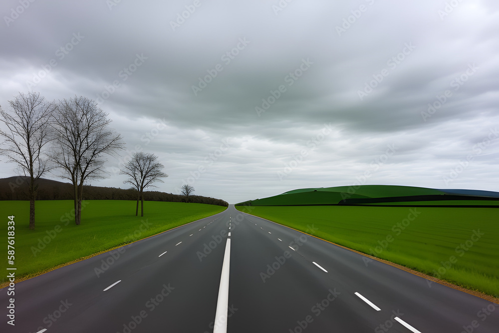 Empty Road Along Landscape