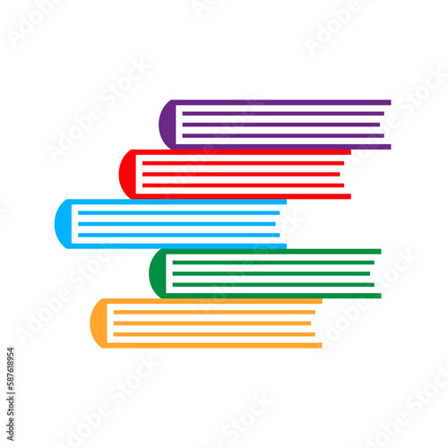 Book stack icon. Symbol of knowledge and learning. Library or science attribute.