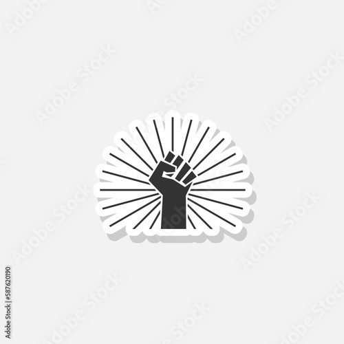 Fist male hand sticker icon