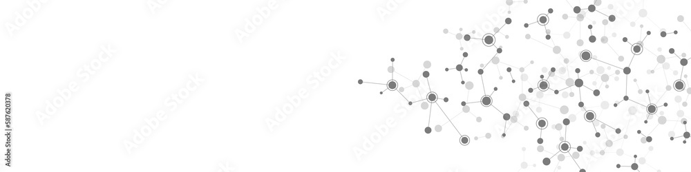 Molecular structure and genetic engineering, molecules DNA, neural network, scientific research. Abstract background for innovation technology, science, healthcare, and medicine