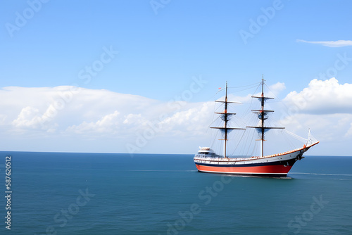 Ship On Sea Against Sky